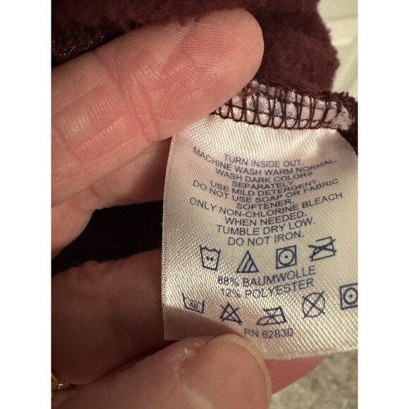 Land End Men’s Sweatshirt Jacket Zip SzL Maroon - Picture 7 of 10